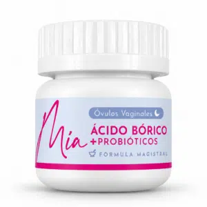 Óvulos de Ácido Bórico + Probióticos de Mía Salud Natural, frasco de 7