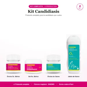Kit Candidiasis: ovulos y gel de acido borico, ovulos y jabon de ozono