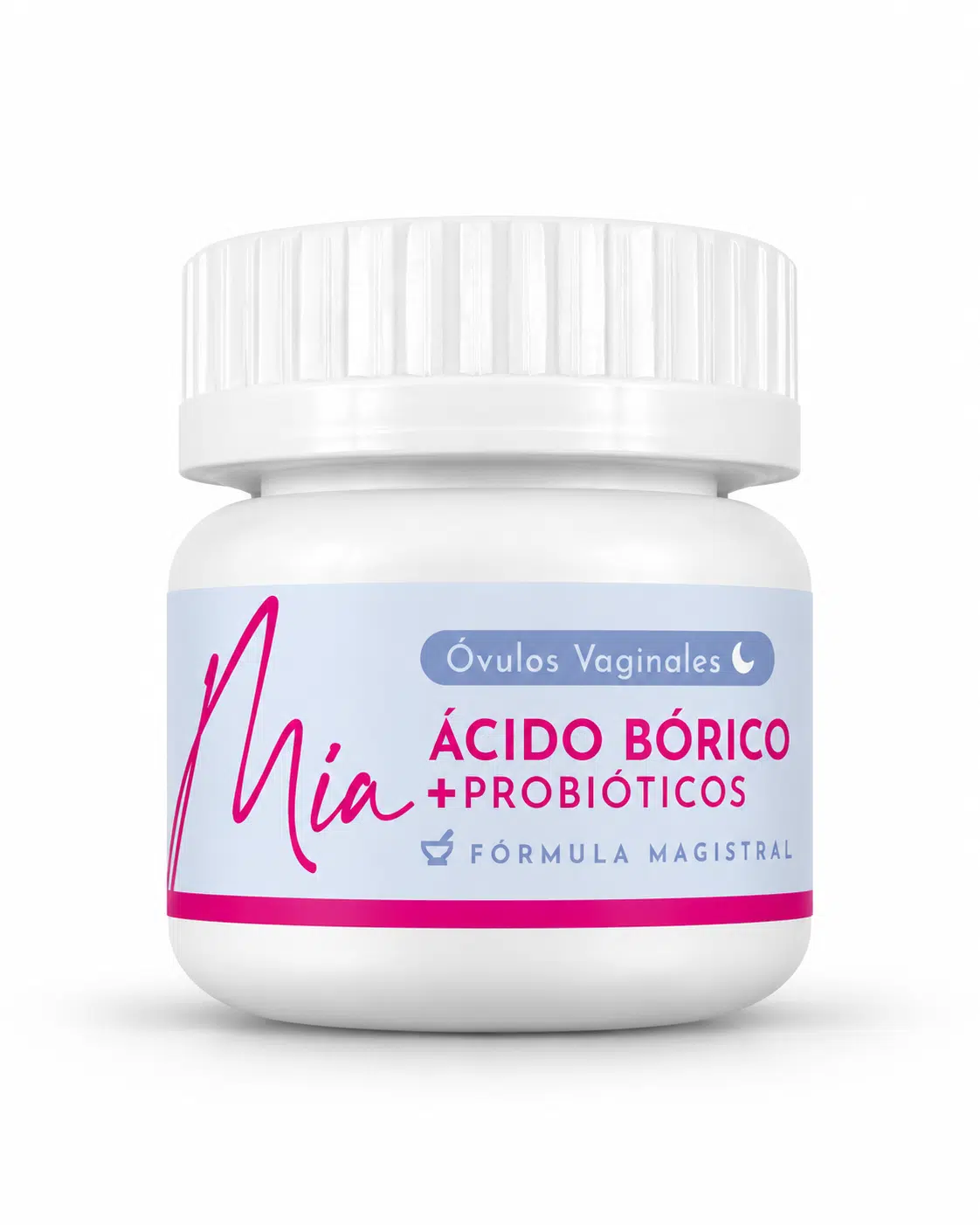 Frasco real de Óvulos de Ácido Bórico y Probióticos Mía Salud Natural